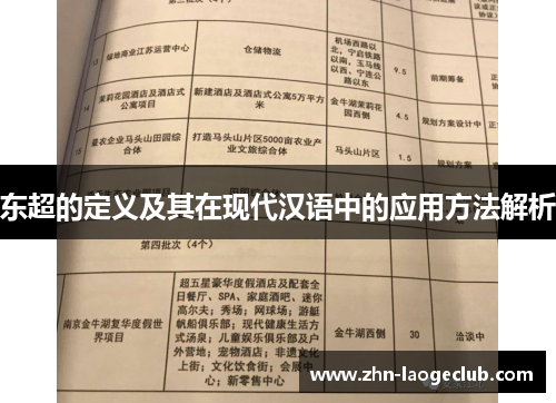东超的定义及其在现代汉语中的应用方法解析 东超的定义及其在现代汉语中的应用方法解析